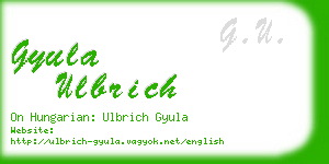 gyula ulbrich business card